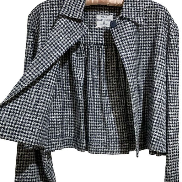 Hand Sewn Vintage Skirt Set Houndstooth Vogue Paris Original Size 8/10 - Picture 12 of 16
